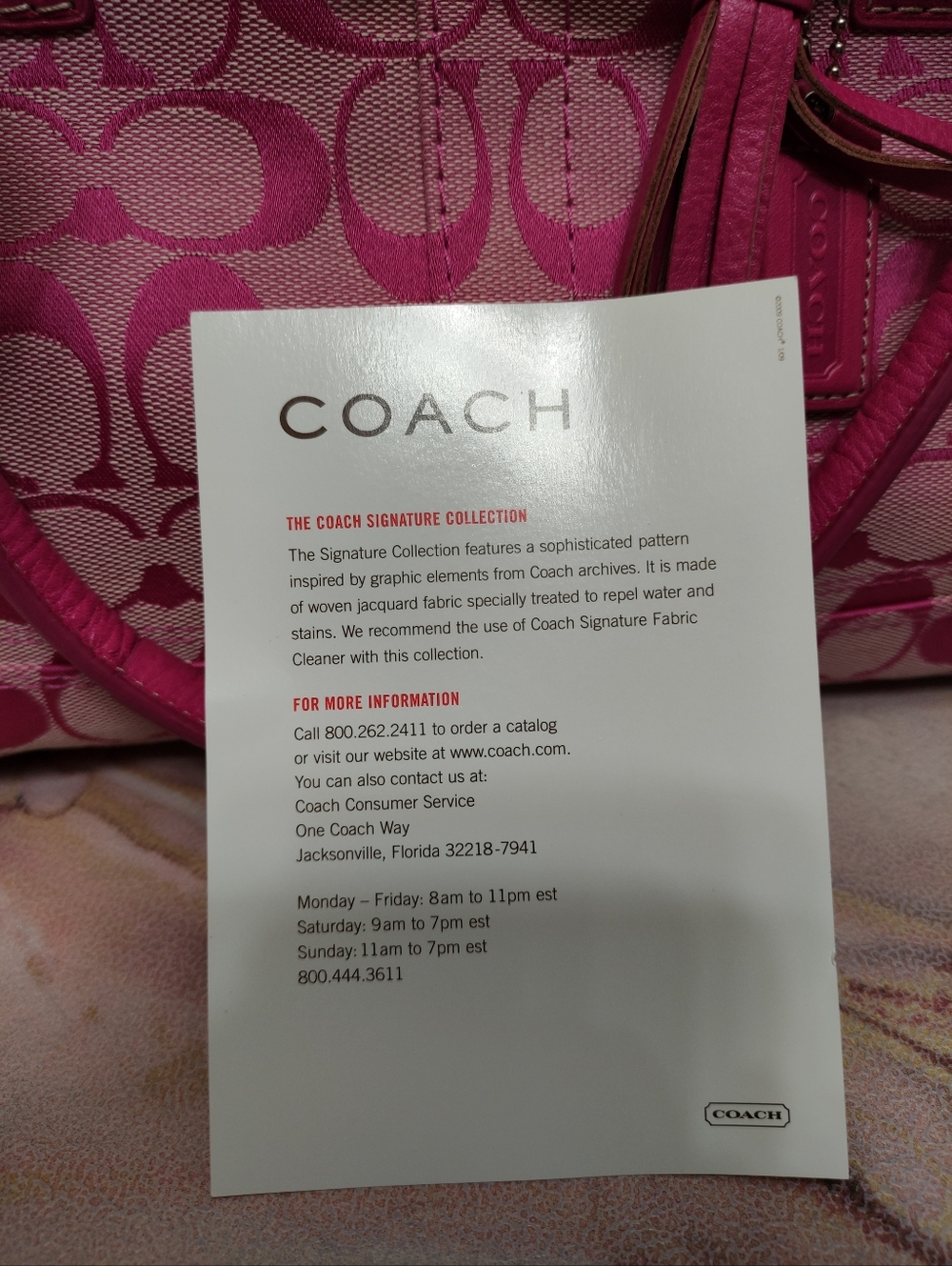 Vintage Y2K Coach F13068 Hampton Signature Large Carryall Satchel Hibiscus/Pink - Picture 13 of 14
